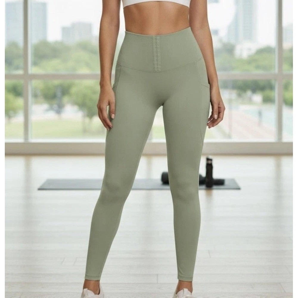 Athletic Motions High Waisted Corset Legging Sz XL Gym Workout Yoga Pastel Green